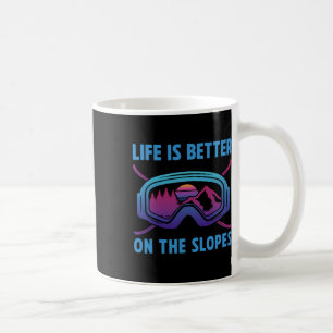 Snowboard Life Is Better On The Slopes Retro Snowb Coffee Mug