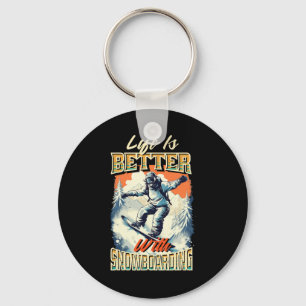 Snowboard Life Snow Fan Snowboarding Ski Mountains Keychain