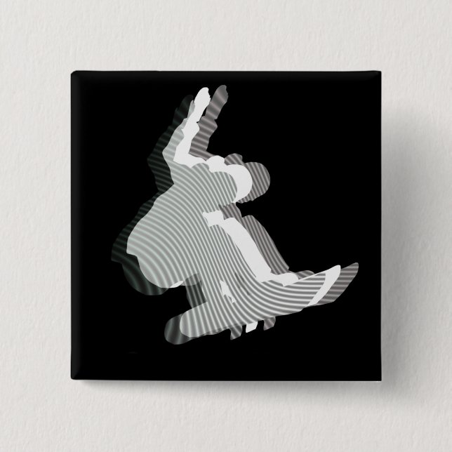 Snowboard Logo Design Square Pin (Front)