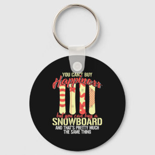 Snowboard Makes Me Happy Keychain