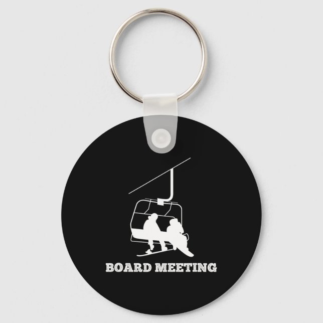 Snowboard Meeting Snowboarding Vacation  Keychain (Front)