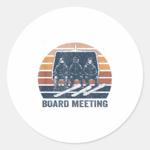 Snowboard Meeting Snowboarding Vacation Skiing  Classic Round Sticker