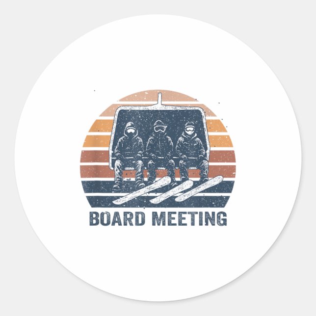 Snowboard Meeting Snowboarding Vacation Skiing  Classic Round Sticker (Front)