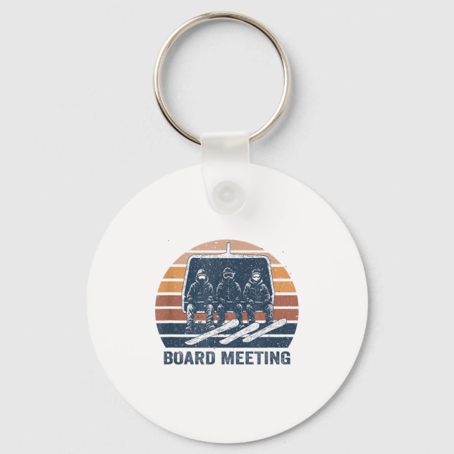 Snowboard Meeting Snowboarding Vacation Skiing  Keychain (Front)
