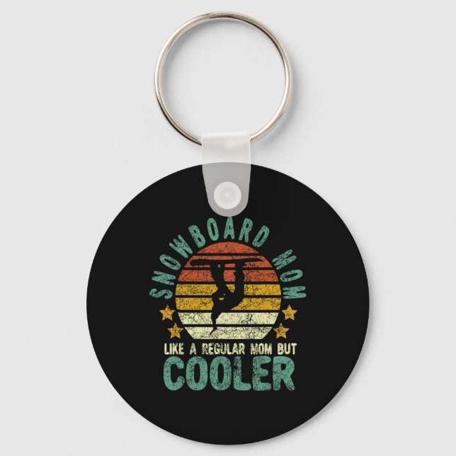 Snowboard Mom Funny Snow Female Snowboarding And S Keychain (Front)