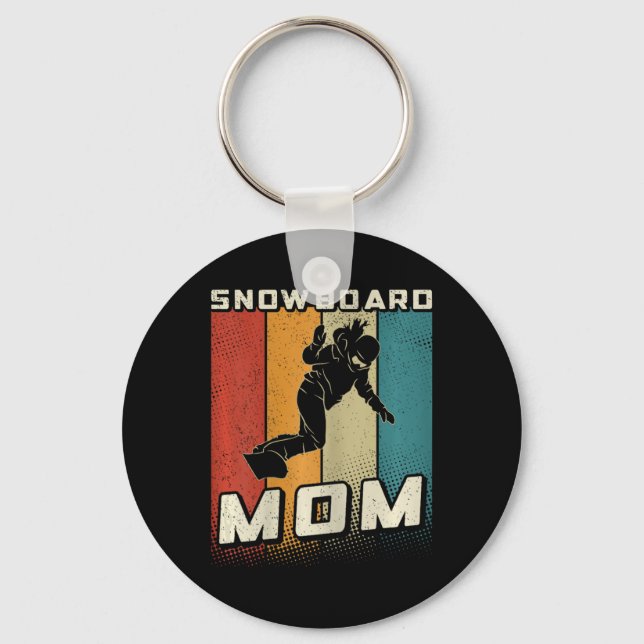 Snowboard Mom Snowboarding Mother Snowboarder Mom  Keychain (Front)