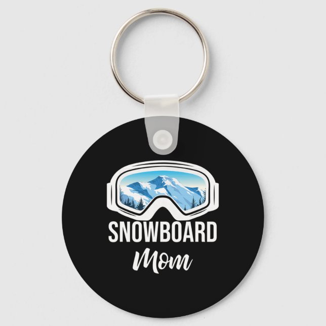 Snowboard Mom Winter Snowboarding Sport Ski Gift  Keychain (Front)