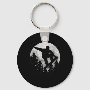 Snowboard Moon Snowboarding Winter Sports Snowboar Keychain