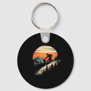 Snowboard Mountain Snowboarding Retro  Keychain