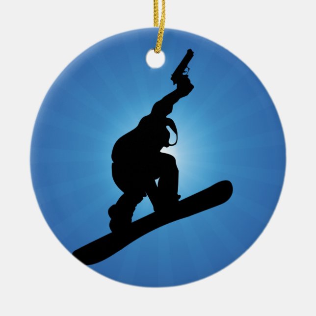 Snowboard Outlaw Ceramic Ornament (Front)