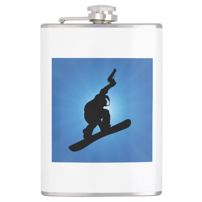 Snowboard Outlaw Hip Flask (Front)