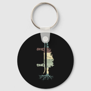 Snowboard Pine Tree Mountain Snowboarding Sports S Keychain