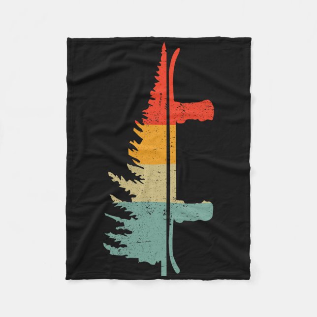 Snowboard Pine Tree - Snowboarding Snowboarder Win Fleece Blanket (Front)