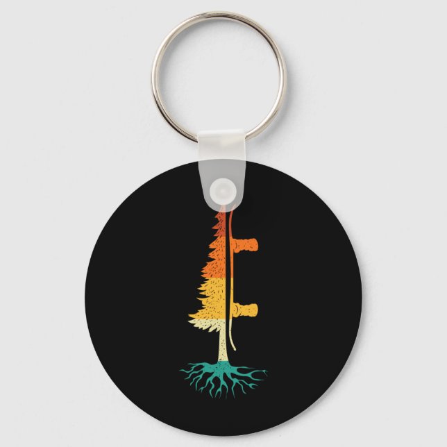 Snowboard Pine Tree - Snowboarding Snowboarder Win Keychain (Front)