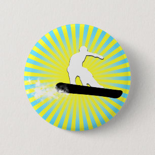 snowboard. powder trail. 2 inch round button