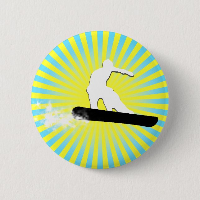snowboard. powder trail. 2 inch round button (Front)