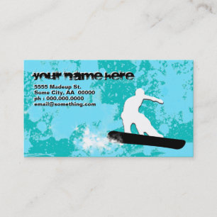 snowboard powder trail business card
