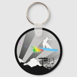 snowboard. powder trail. keychain