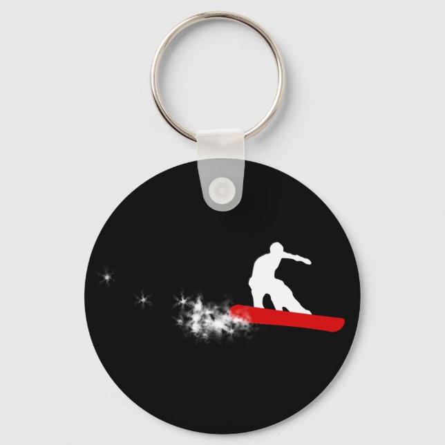 snowboard. powder trail. keychain (Front)