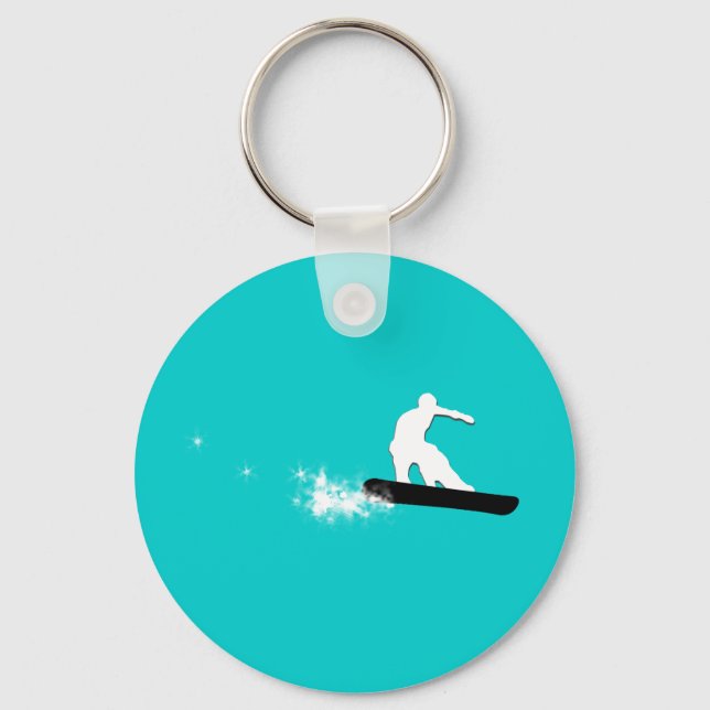 snowboard. powder trail. keychain (Front)