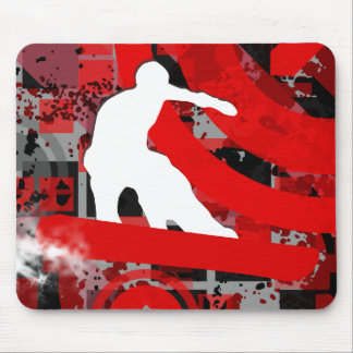 snowboard. powder trail. mouse pad
