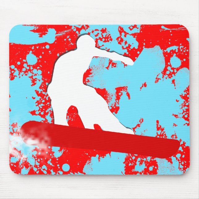 snowboard. powder trail. mouse pad (Front)