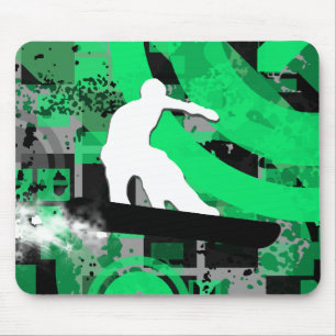 snowboard. powder trail. mouse pad