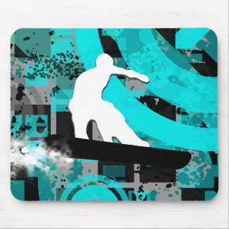 snowboard. powder trail. mouse pad