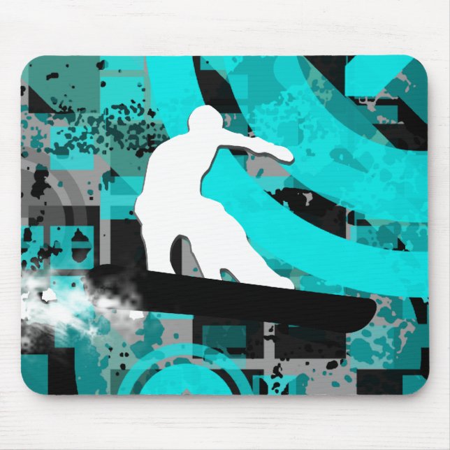snowboard. powder trail. mouse pad (Front)