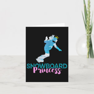 Snowboard Princess Snowboarder Snowboarding Winter Card
