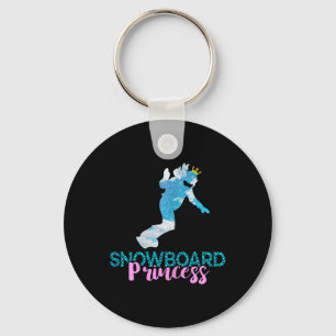 Snowboard Princess Snowboarder Snowboarding Winter Keychain