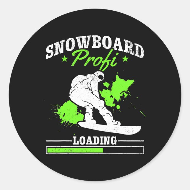 Snowboard Profi Loading I Freestyle Snowboard Snow Classic Round Sticker (Front)