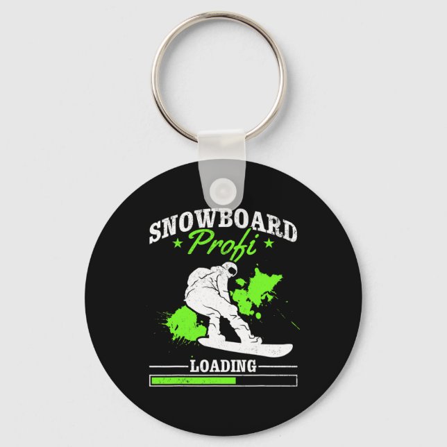 Snowboard Profi Loading I Freestyle Snowboard Snow Keychain (Front)