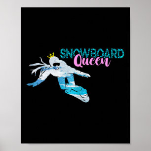 Snowboard Queen Crown Snowboarder Winter Sport Sno Poster