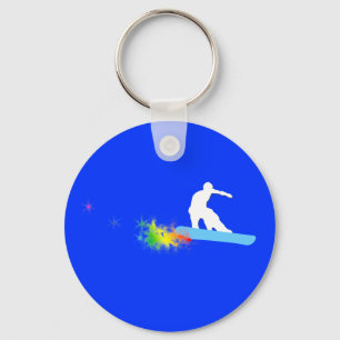 snowboard. rainbow. keychain