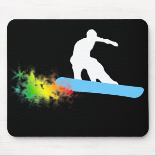 snowboard. rainbow. mouse pad