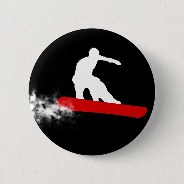 snowboard. red. 2 inch round button (Front)