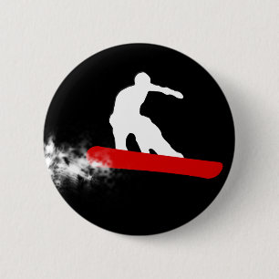 snowboard. red. 2 inch round button