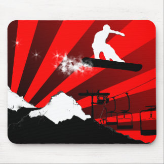 snowboard. red. mouse pad