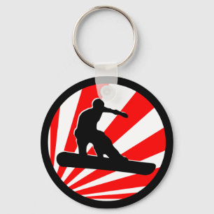 snowboard. red rays. keychain