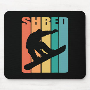 Snowboard Retro 70s Picture Silhouette Fun Gift Sn Mouse Pad