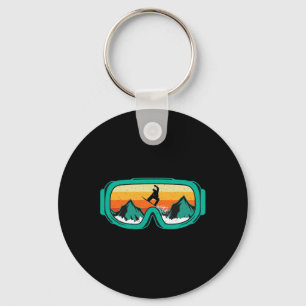 Snowboard - Retro Goggles Wintersports Lover Snowb Keychain