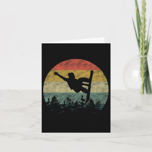 Snowboard Retro Snowboarder Freeride Women Men Card