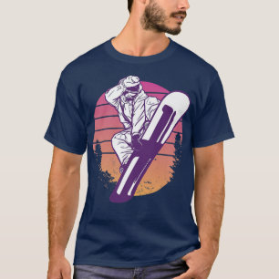 Snowboard Retro Sunset Snowboarding Sport T-Shirt