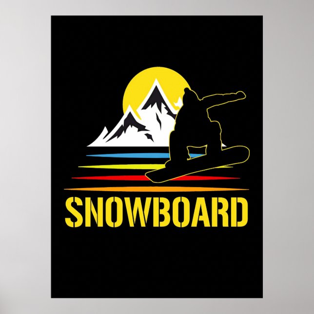 Snowboard Retro Vintage Poster (Front)