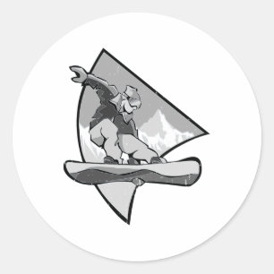 Snowboard Retro Vintage Snowboarding Freestyle And Classic Round Sticker