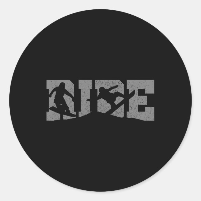 Snowboard Ride Snowboarder Gift  Classic Round Sticker (Front)