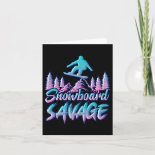 Snowboard Savage Funny Snowboarder Kids Snowboardi Card