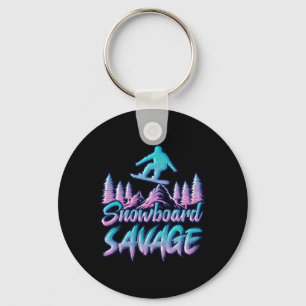 Snowboard Savage Funny Snowboarder Kids Snowboardi Keychain