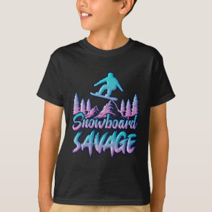 Snowboard Savage Funny Snowboarder Kids Snowboardi T-Shirt